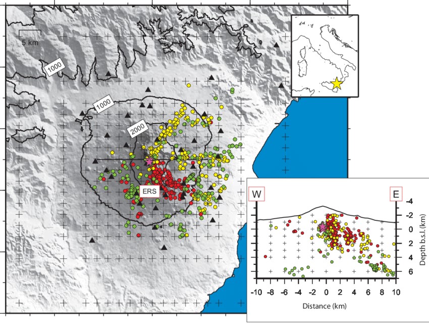 cuerpos de magma superficial